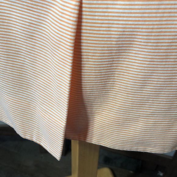 Antonio Melani sz 6 orange and white pinstripe dress/fully lined/exposed zipper - Picture 8 of 16